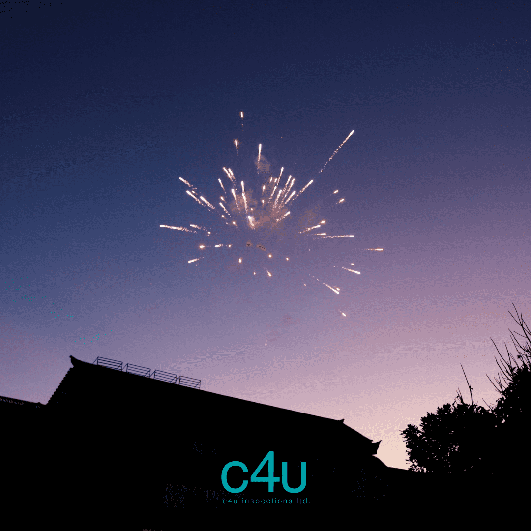 fireworks over house